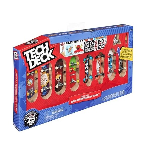Tech Deck 25th Anniversary 8-Pack Fingerboards With Exclusive Figure Collectible - Picture 1 of 6